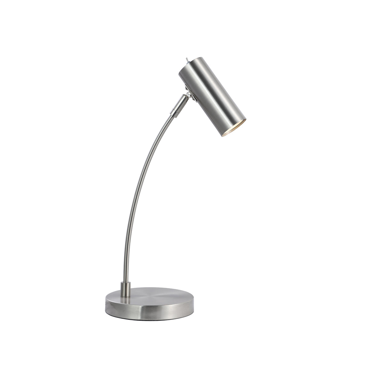 Satin Chrome 47cm Metal Table Lamp, 320 lm, GU10 4W