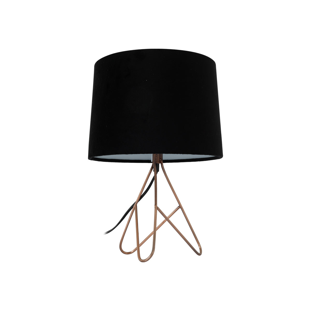 Copper Base Black Shade Table Lamp, 40W E14 – Belira