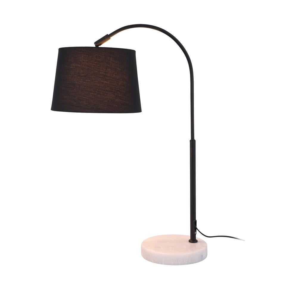 Adjustable Marble Base Black Table Lamp, E27 60W