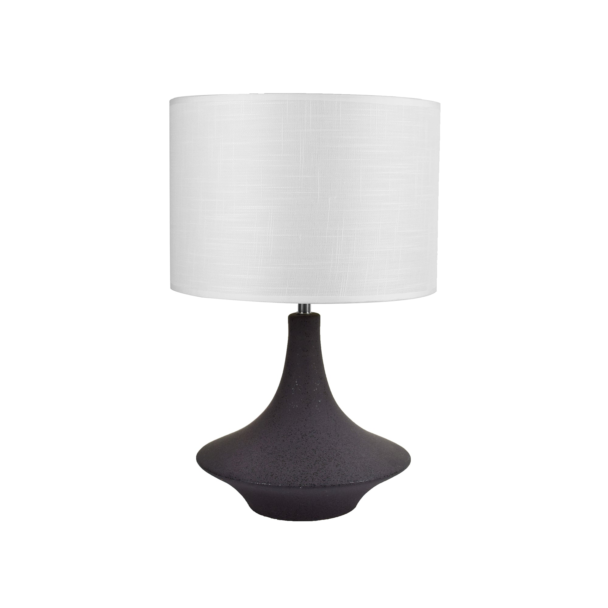 Black Ceramic Small Table Lamp with White Shade