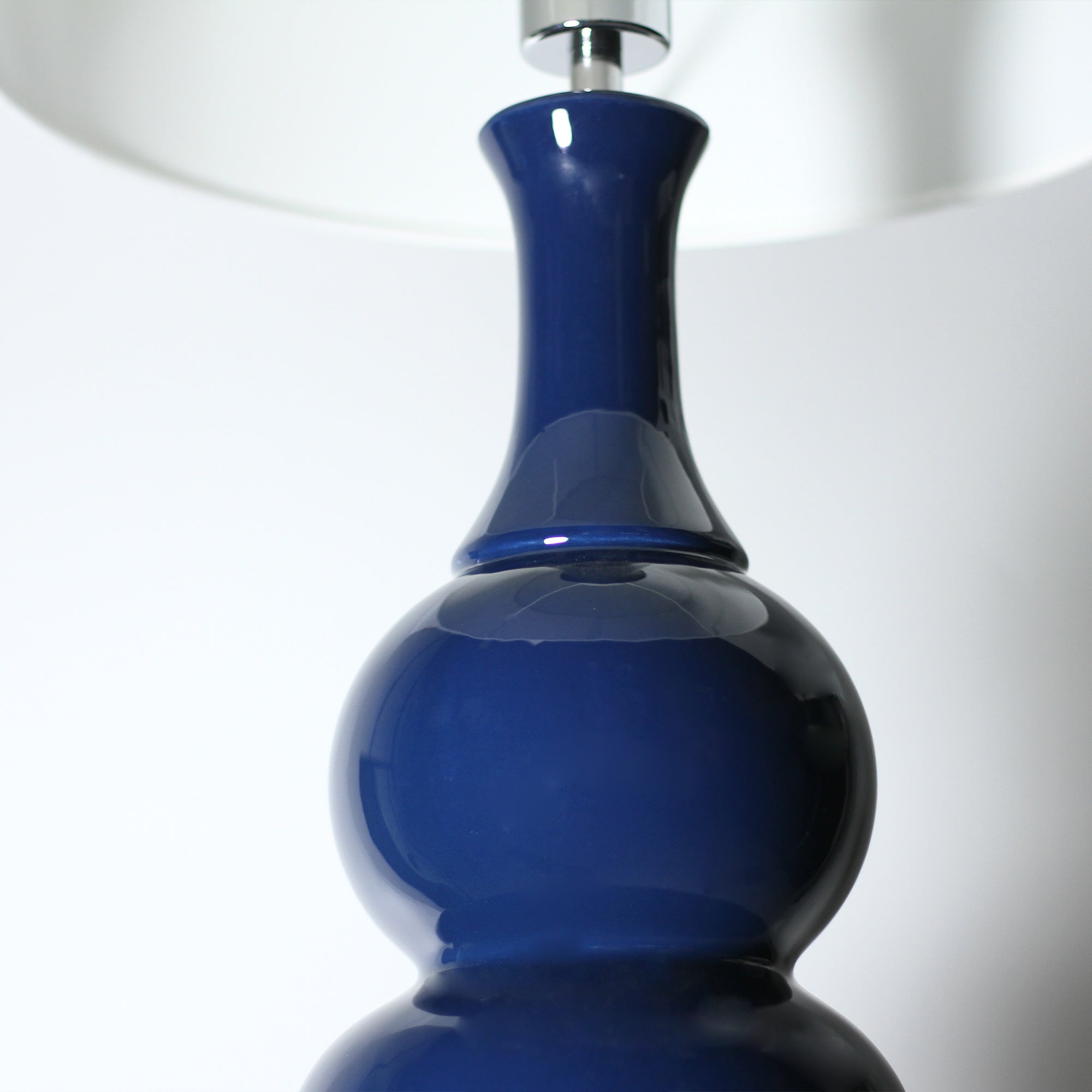 Blue Ceramic Table Lamp with Fabric Shade - Pattery Barn