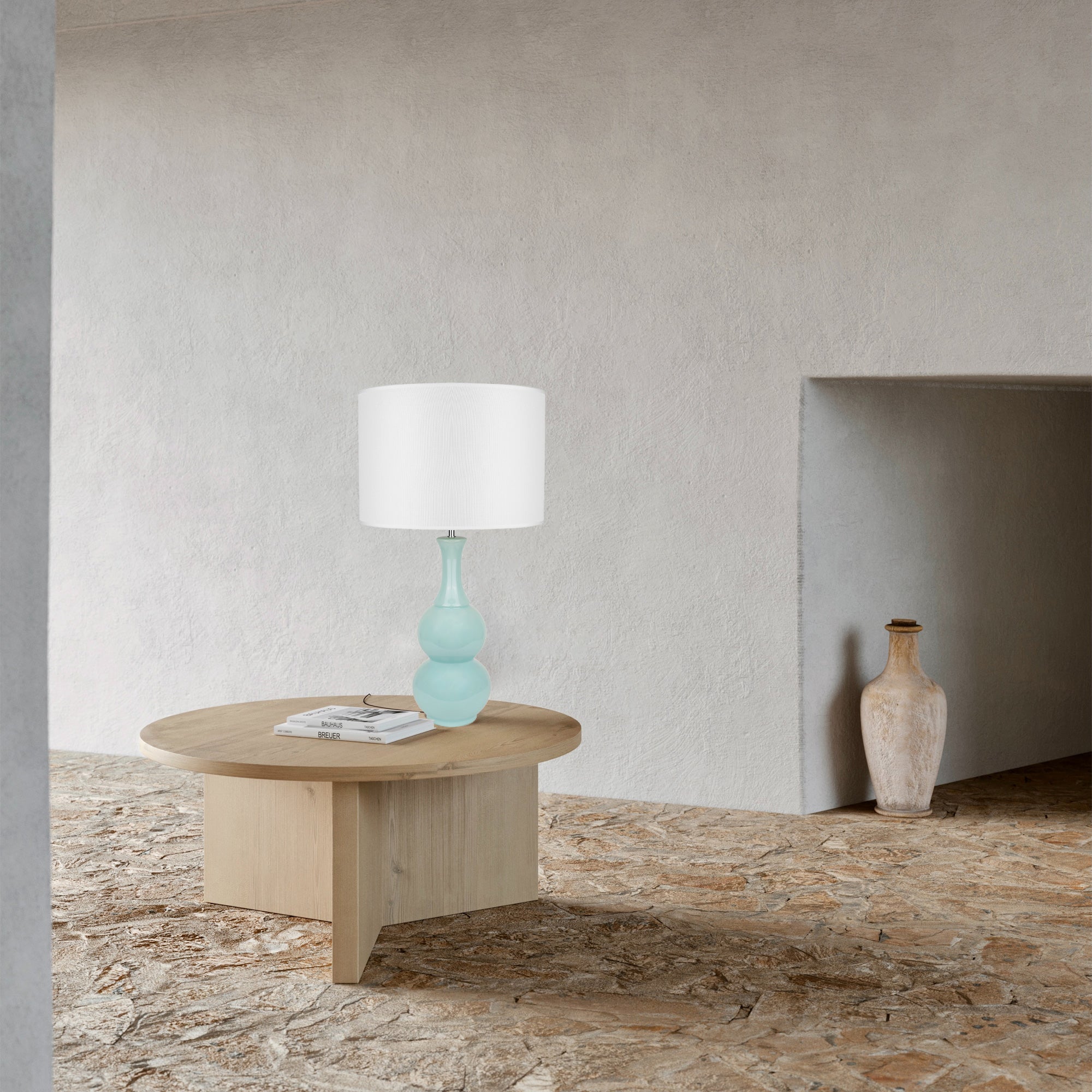 Green Ceramic Table Lamp with White Shade - Pattery Barn