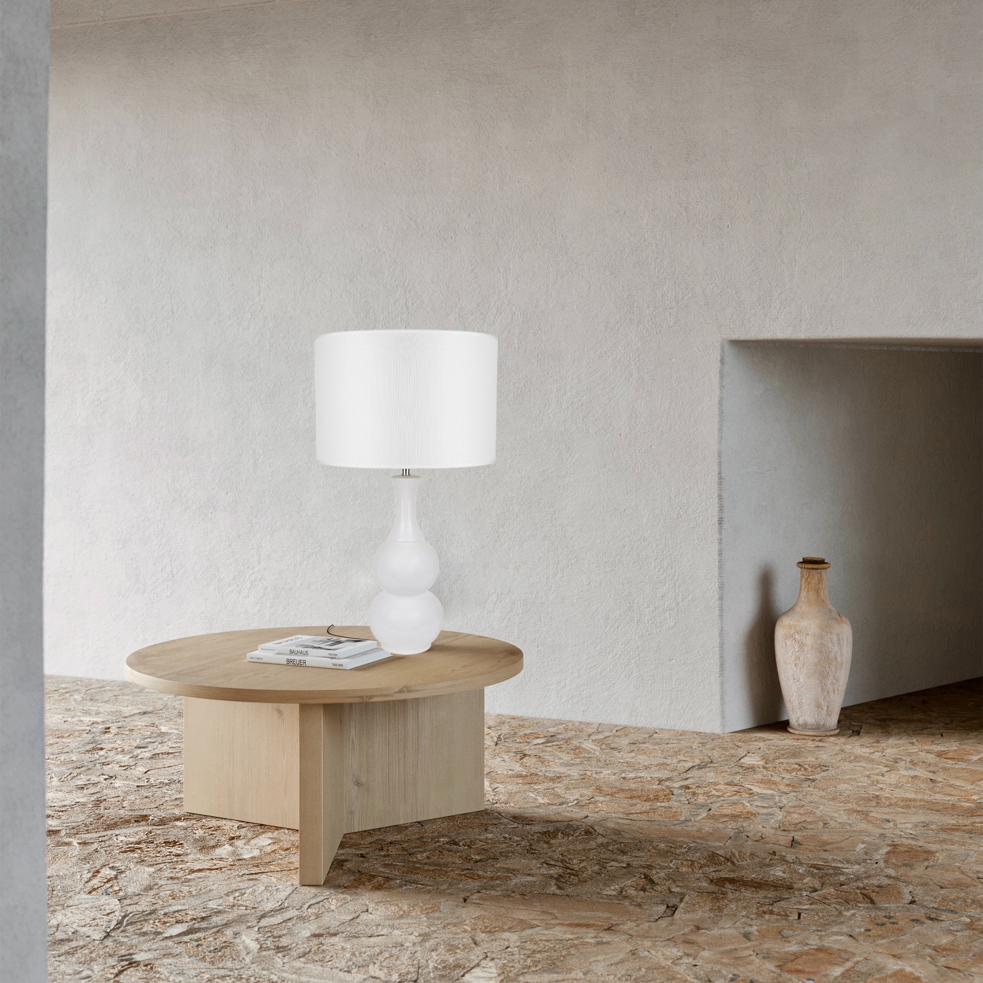 White Ceramic Table Lamp with Cylindric Shade - Pattery Barn