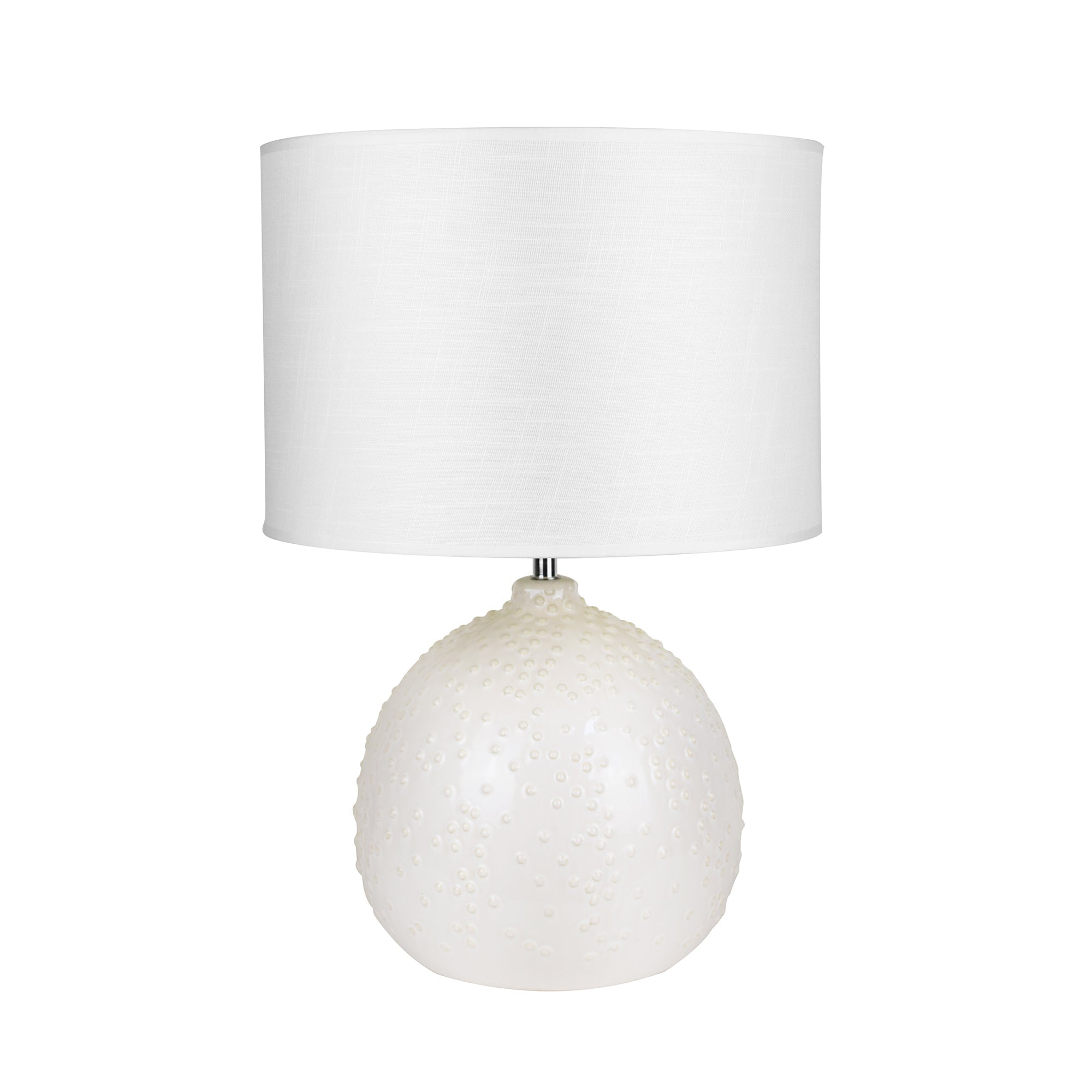 Gloss White Ceramic Table Lamp, 60W E27 - Boden