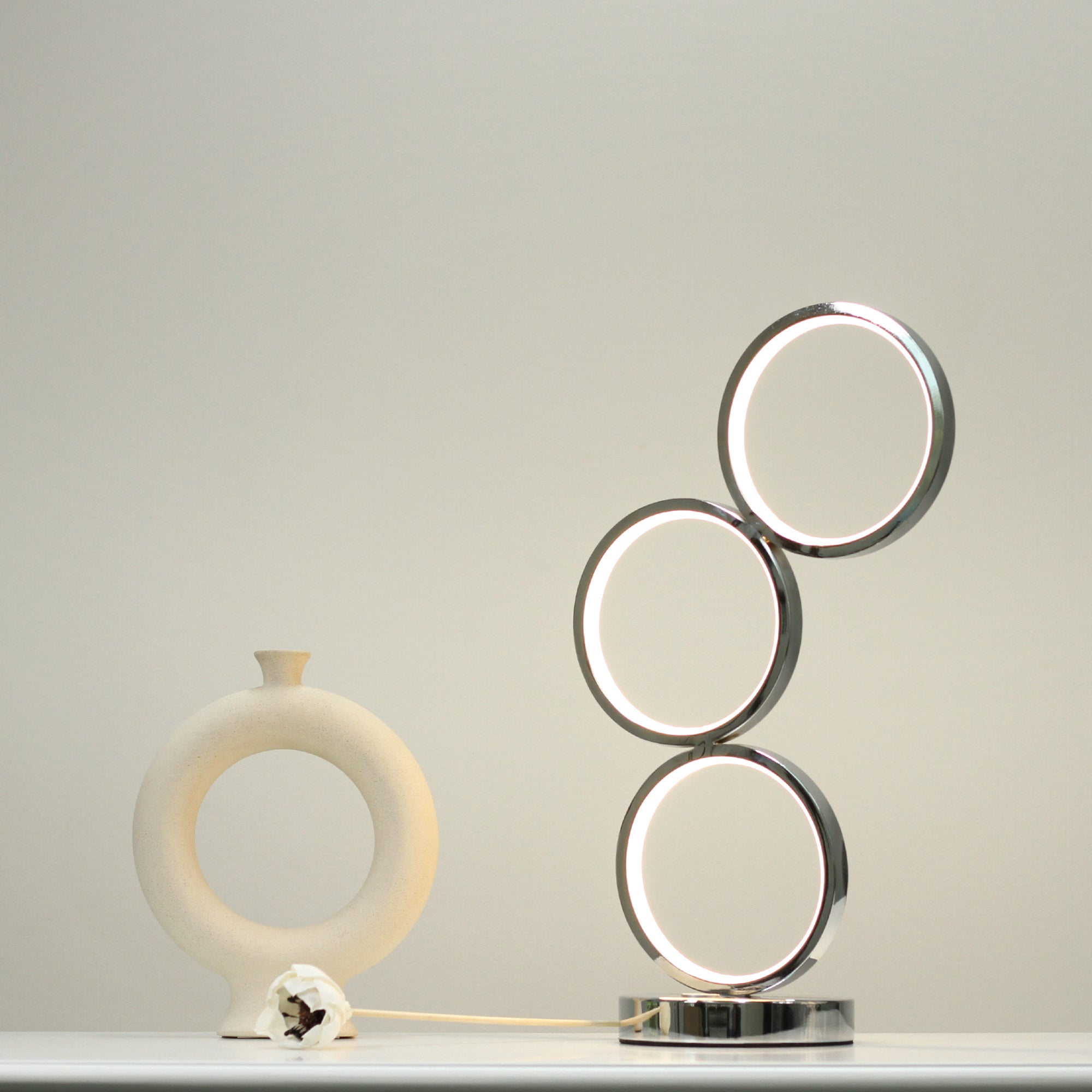 Iva LED Touch Table Lamp - Rose Gold/Chrome