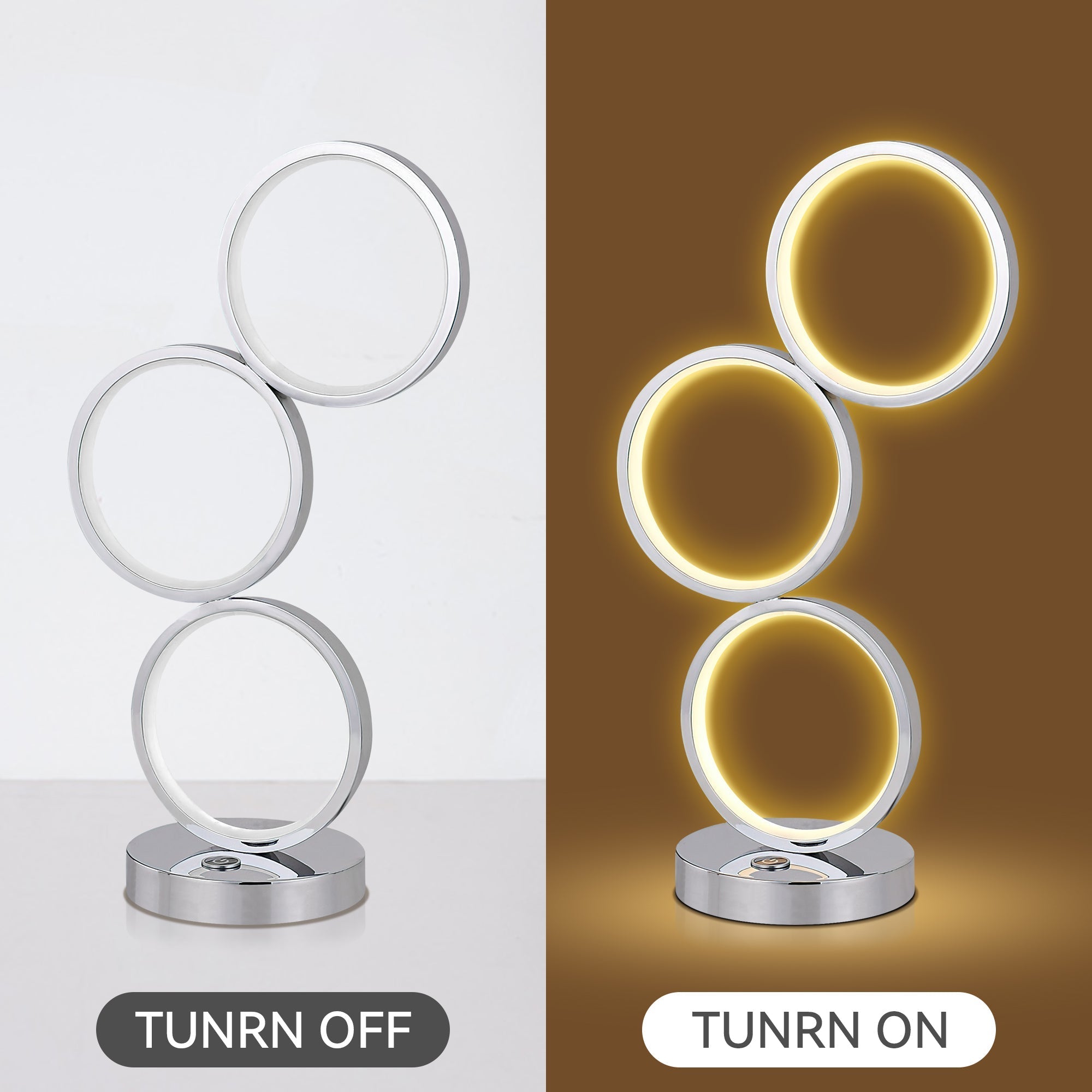 Iva LED Touch Table Lamp - Rose Gold/Chrome