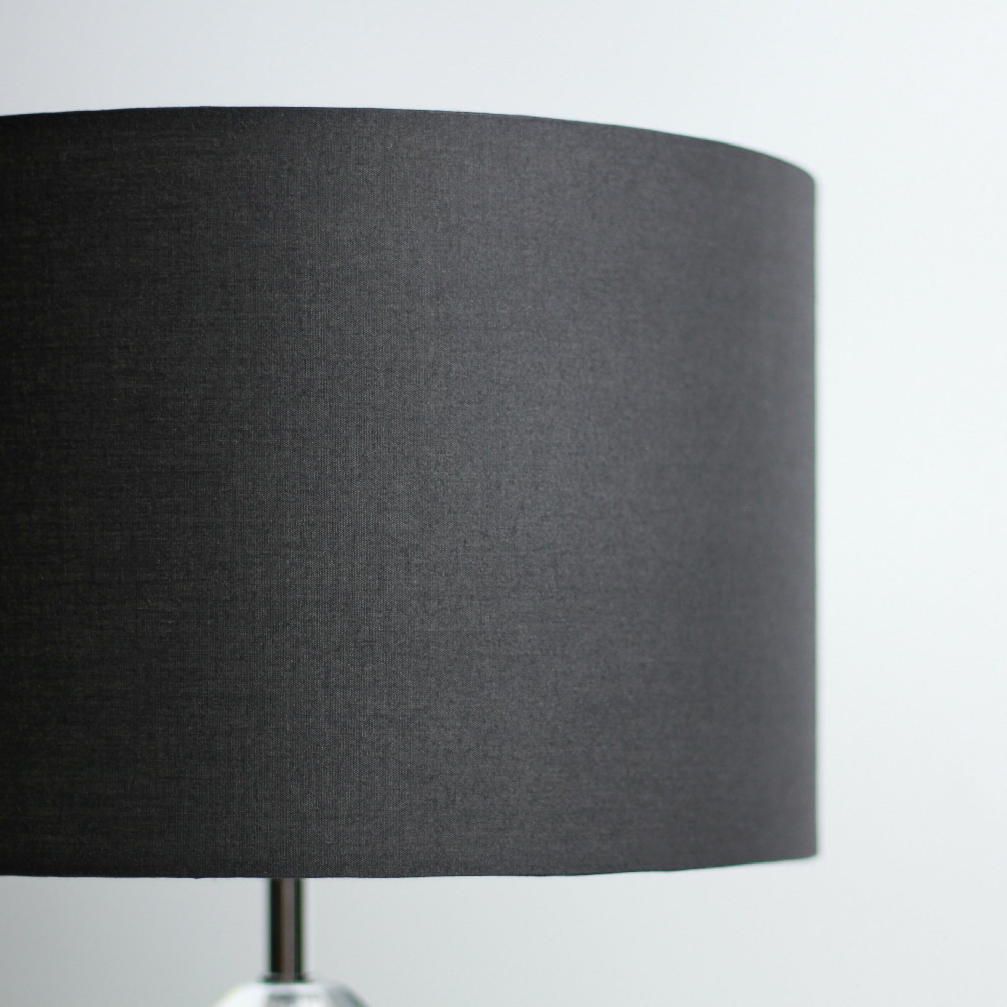 Clear Chrome Acrylic Table Lamp with Black Drum Shade