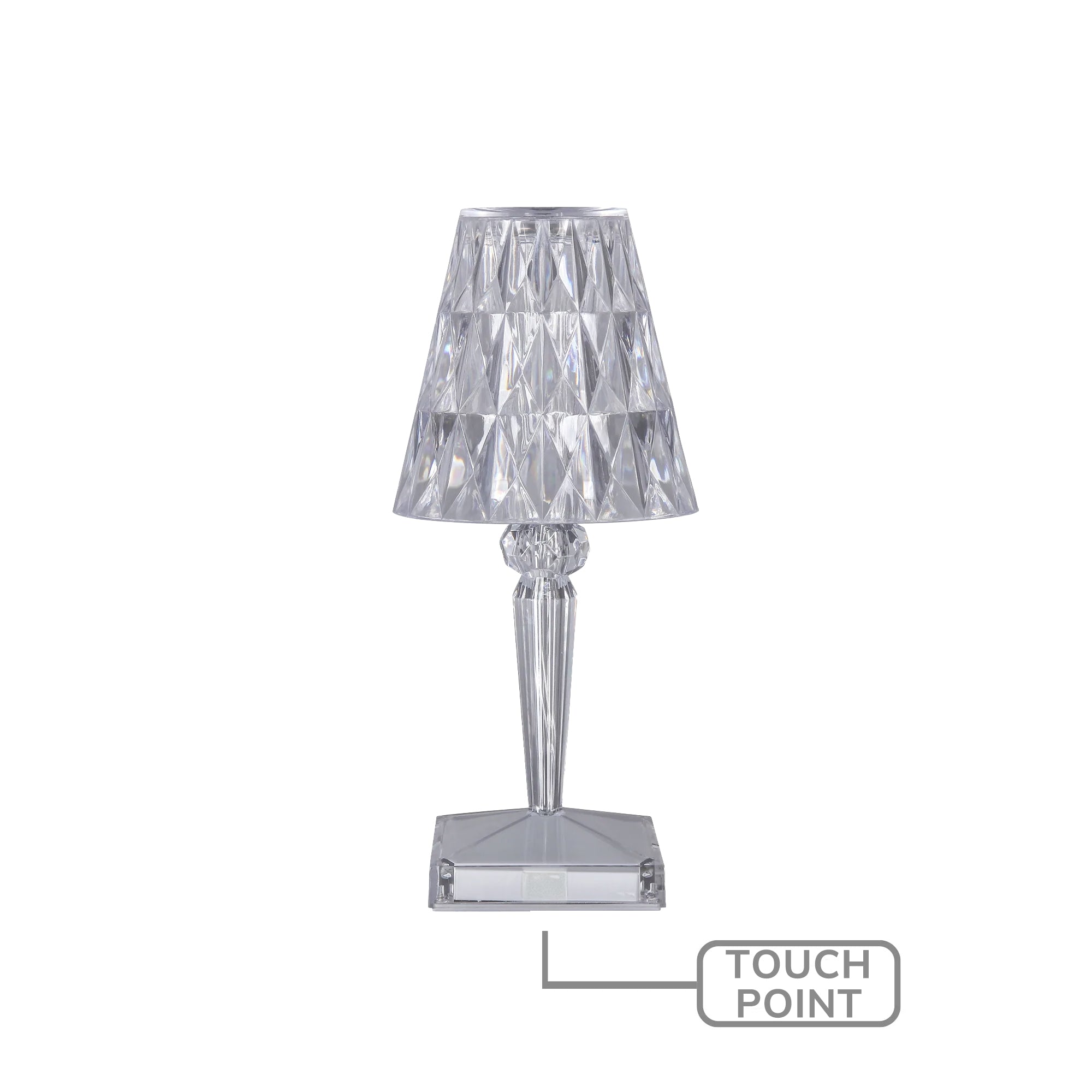 Clear Acrylic Touch Table Lamp, Battery Operated, 3W