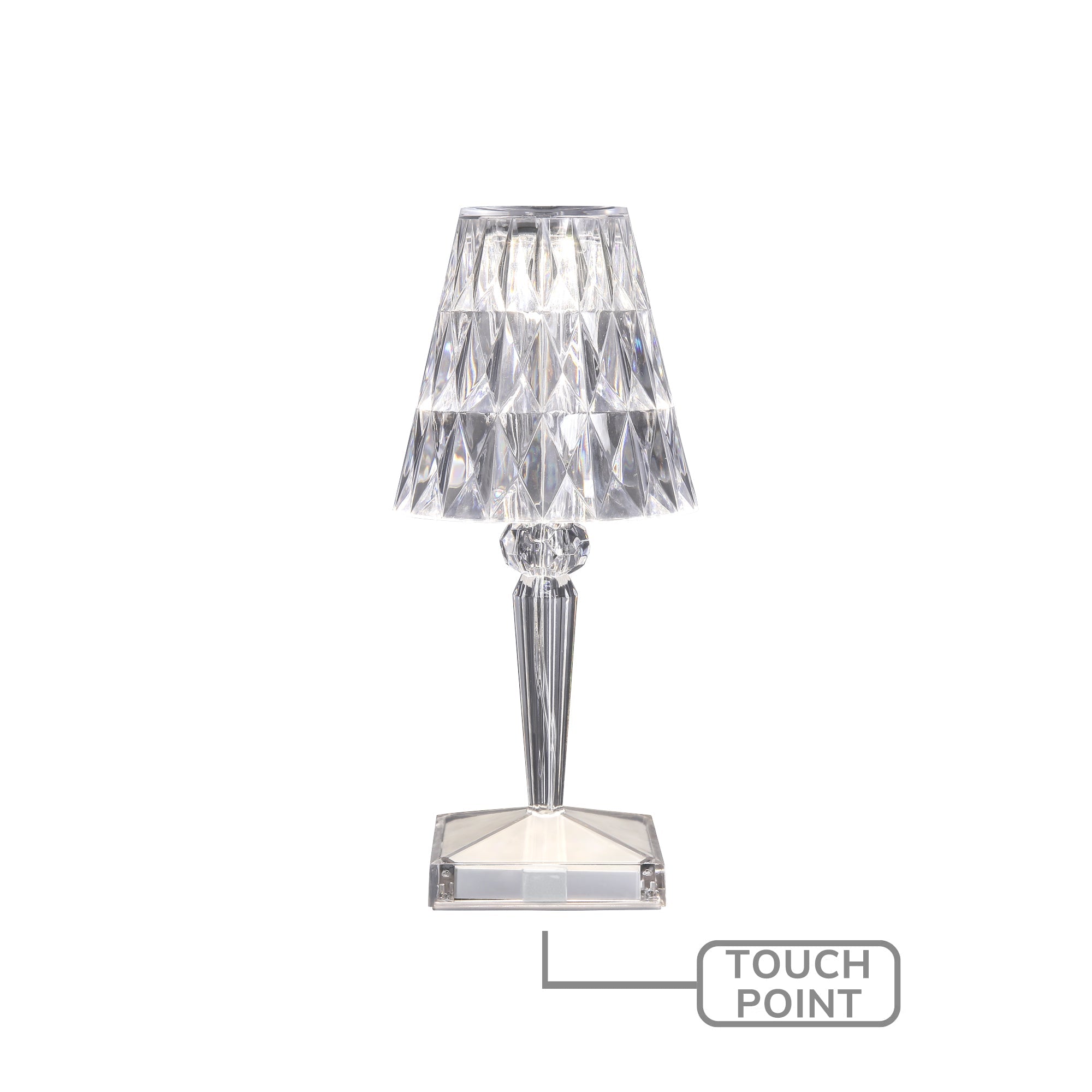 Clear Acrylic Touch Table Lamp, Battery Operated, 3W