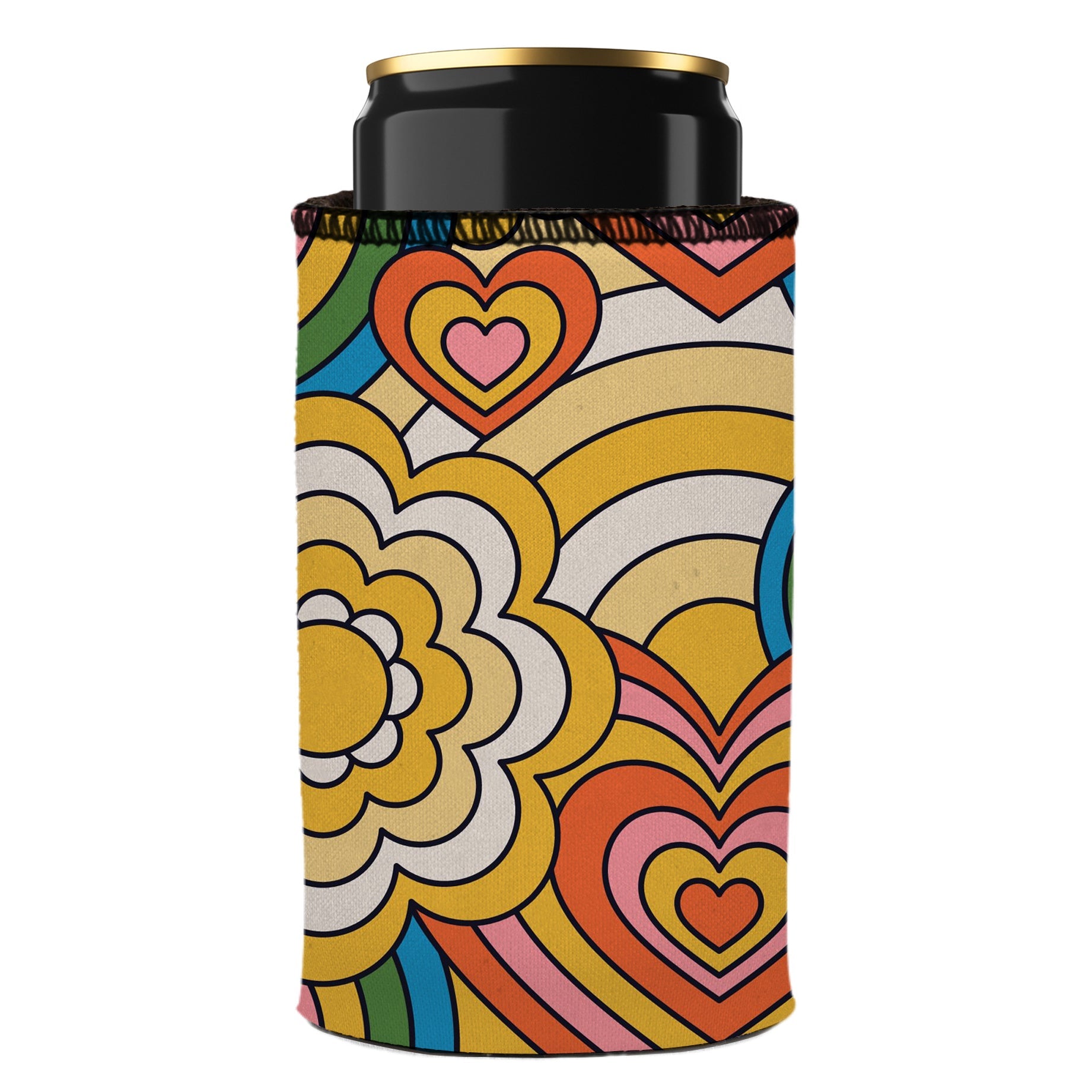 60s Hearts Stubby Cooler - Standard
