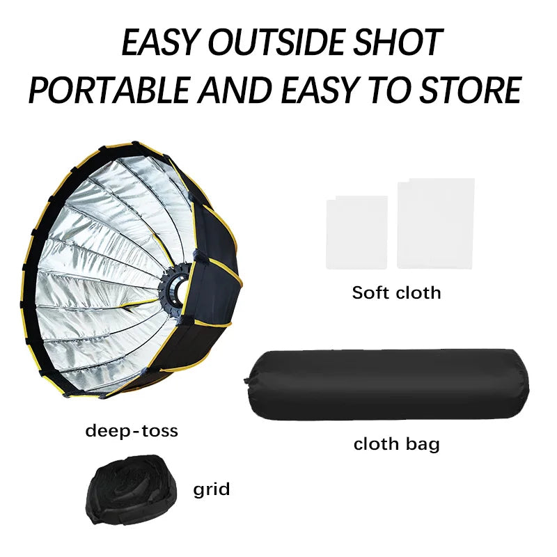 90cm Deep Parabolic Softbox + Grid for Bowens Mount