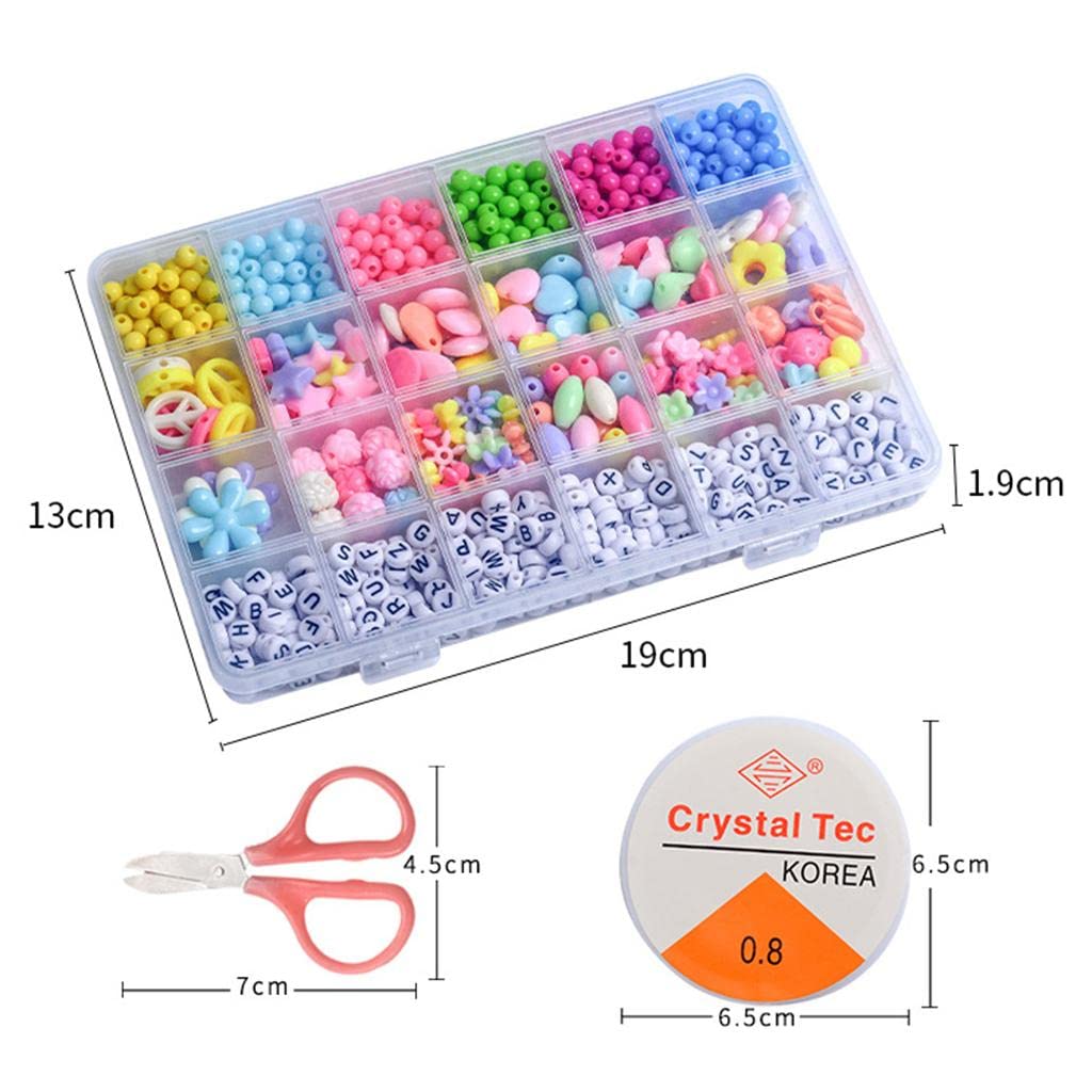 950pcs Colorful Acrylic Beads DIY Jewelry Kit with Tools