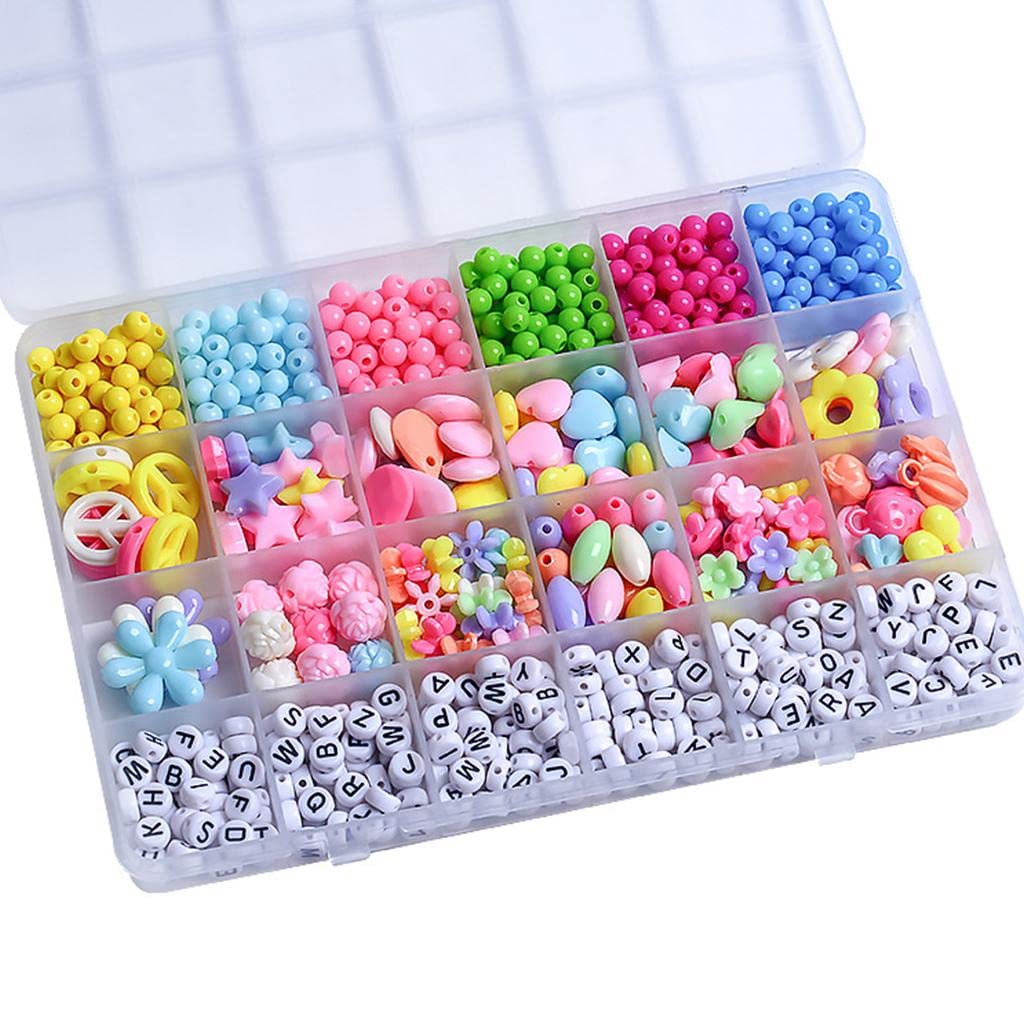 950pcs Colorful Acrylic Beads DIY Jewelry Kit with Tools