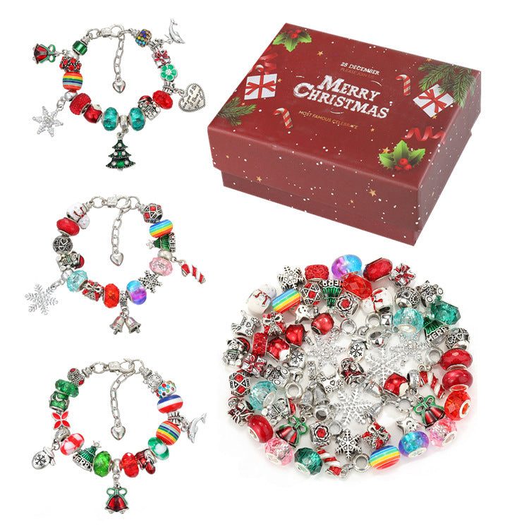 63pcs Christmas DIY Bracelet Kit with Beads & Charms