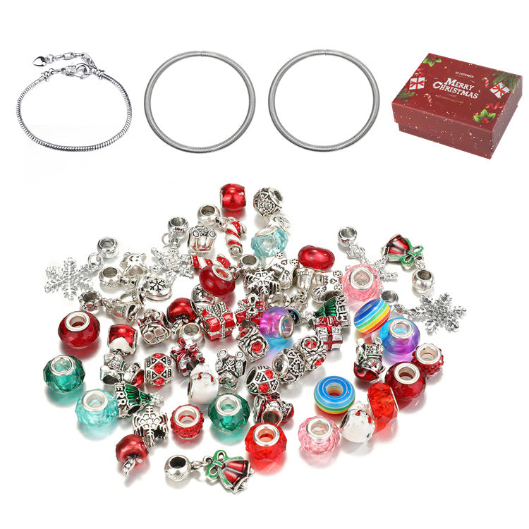 63pcs Christmas DIY Bracelet Kit with Beads & Charms