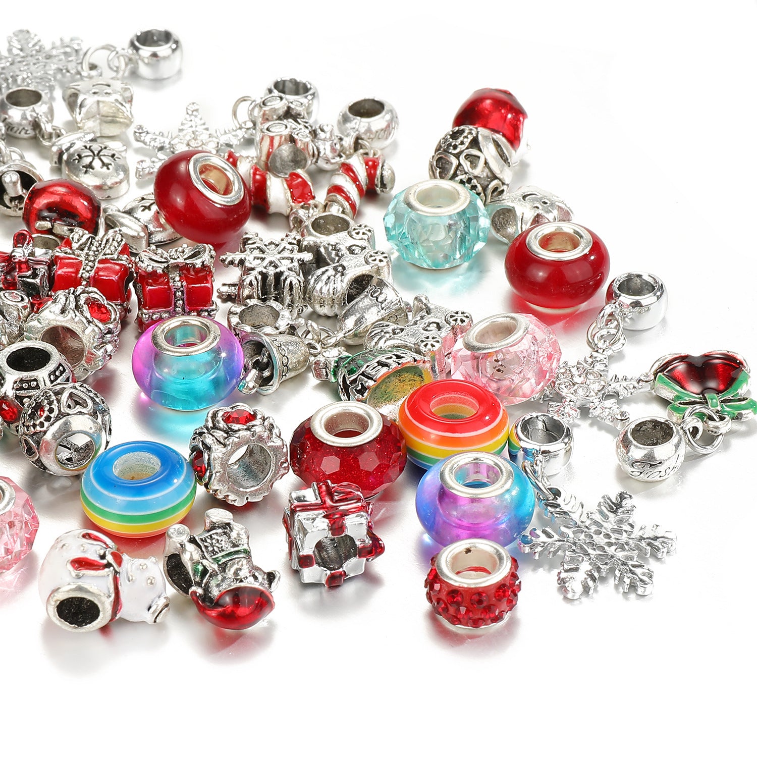 63pcs Christmas DIY Bracelet Kit with Beads & Charms