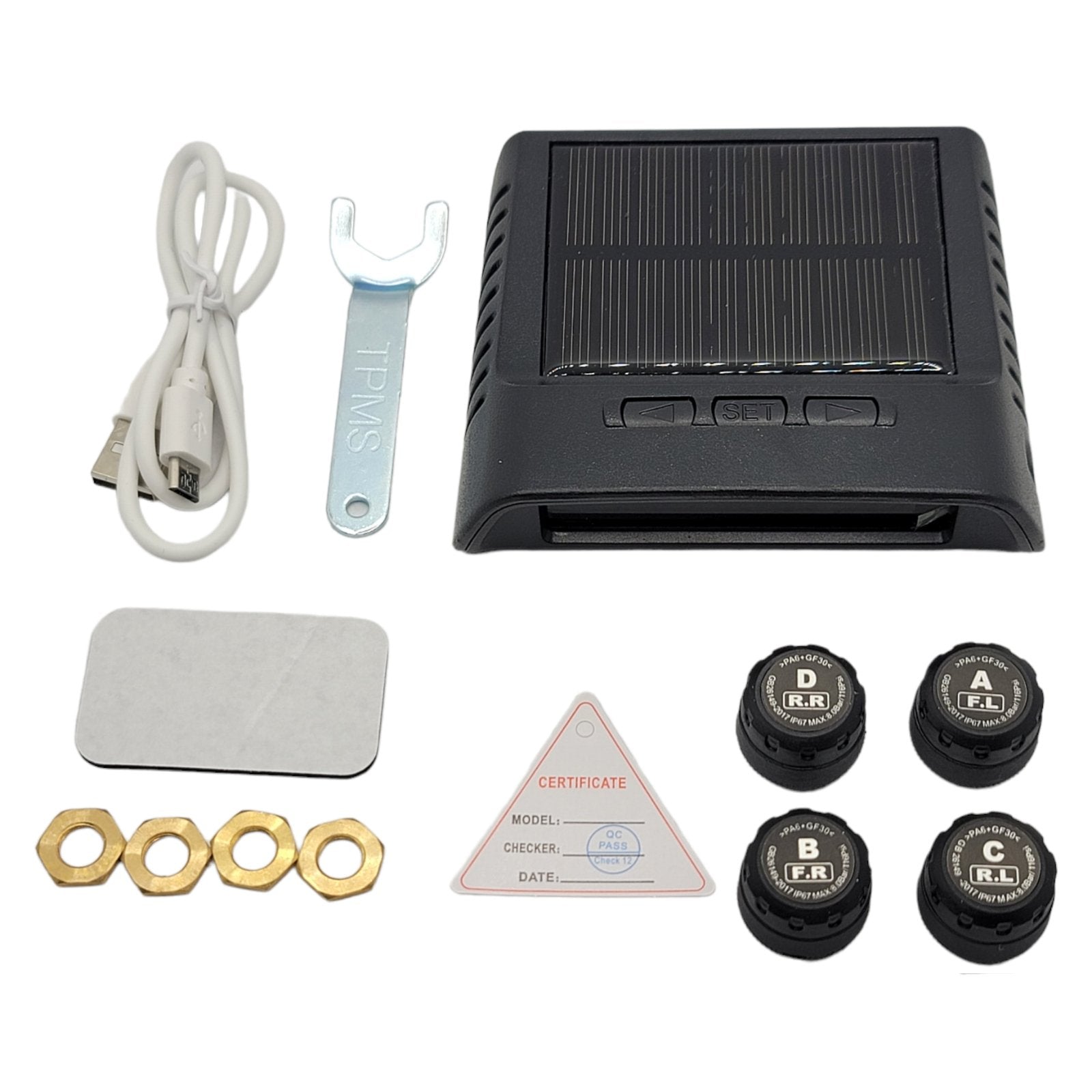 Solar Wireless TPMS with LCD & Leak Alarm - HRIDZ 1050