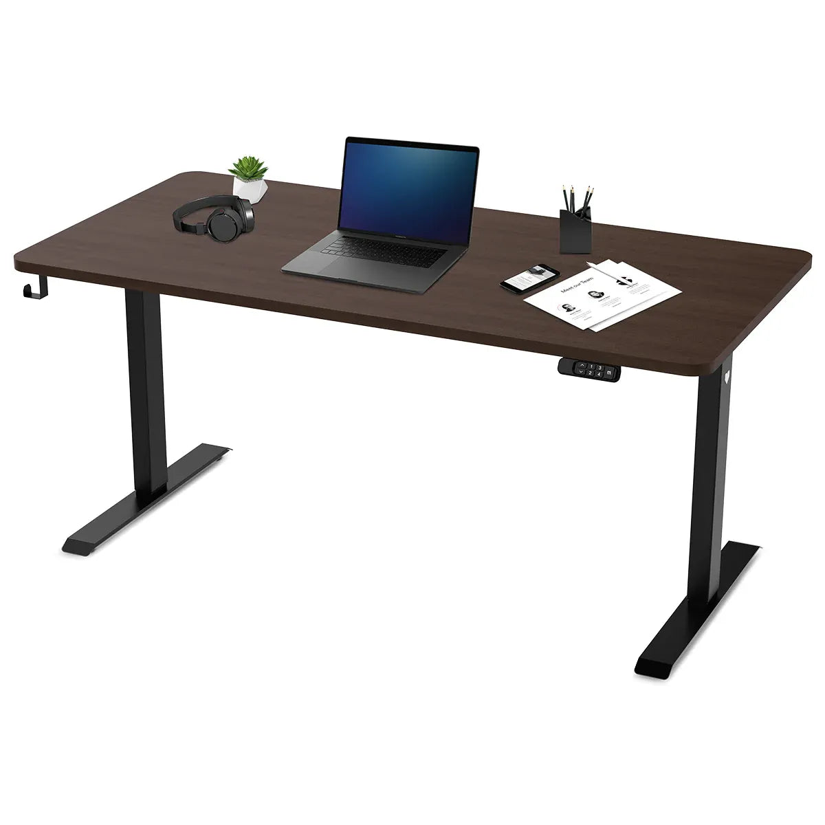 Lifespan Fitness ErgoDesk Electric Standing Desk 160cm Walnut/Black