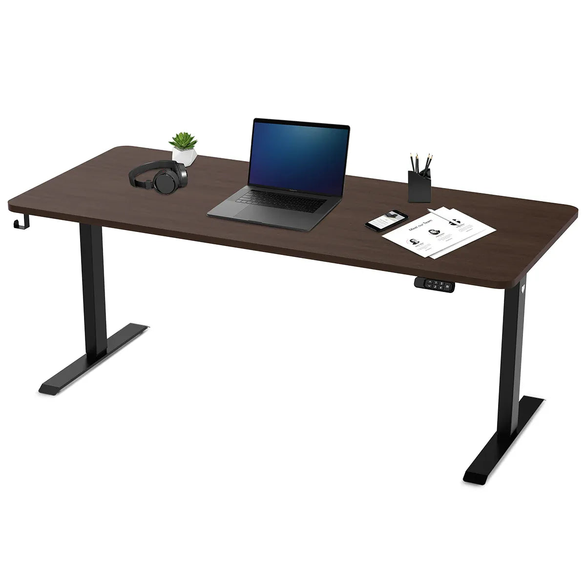 Lifespan Fitness ErgoDesk Electric Standing Desk 180cm Walnut/Black