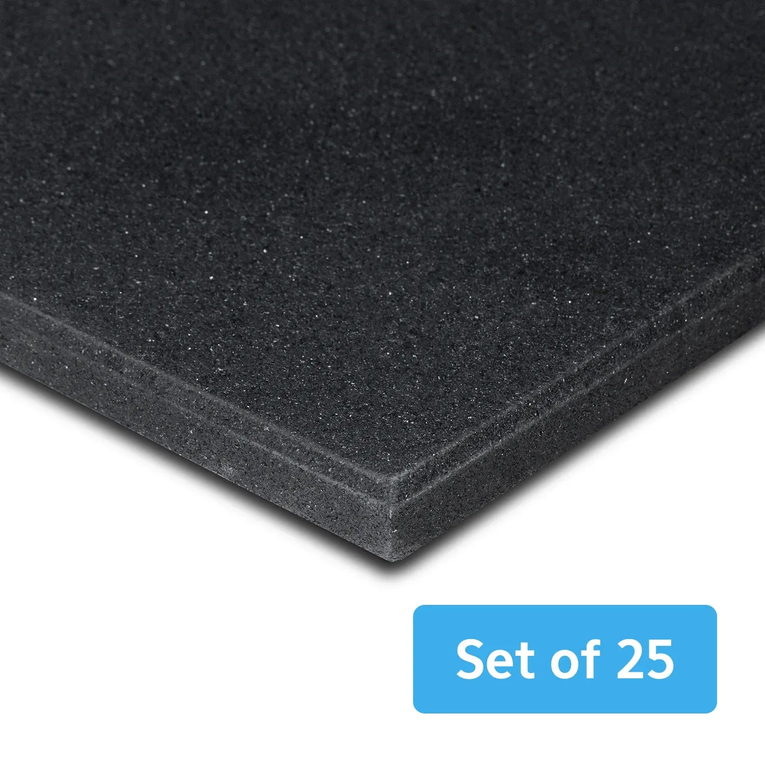 CORTEX 15mm Commercial Bevelled Edge Rubber Gym Tile Mat 1m x 1m - Set of 25