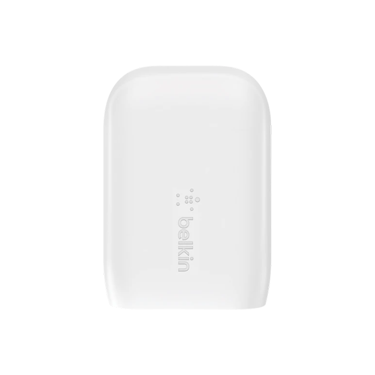Belkin Dual PD Wall Charger with PPS - 42W Fast Charging for iPhone & Android, 1x USB-C 30W & 1x USB-A 12W - White