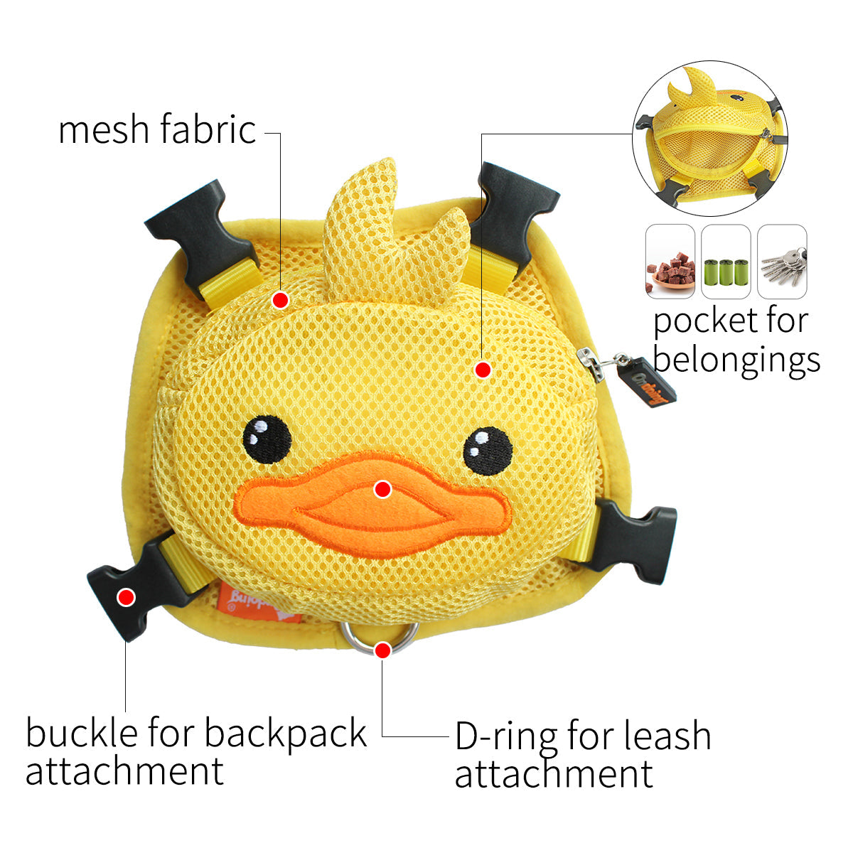Ondoing Pet Saddle Bag Dog Harness Backpack Hiking Traveling Outdoor Bags Cute Costume Blue shark bag with leash M