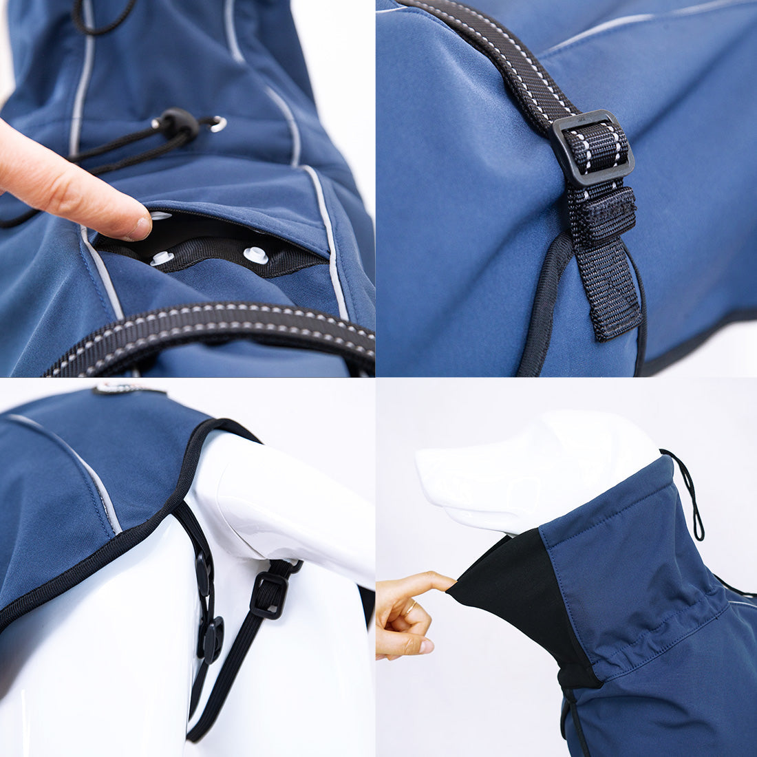 Pet Dog Raincoat Poncho Jacket Windbreaker Waterproof Clothes with Harness Hole-XL-Black Single Layer