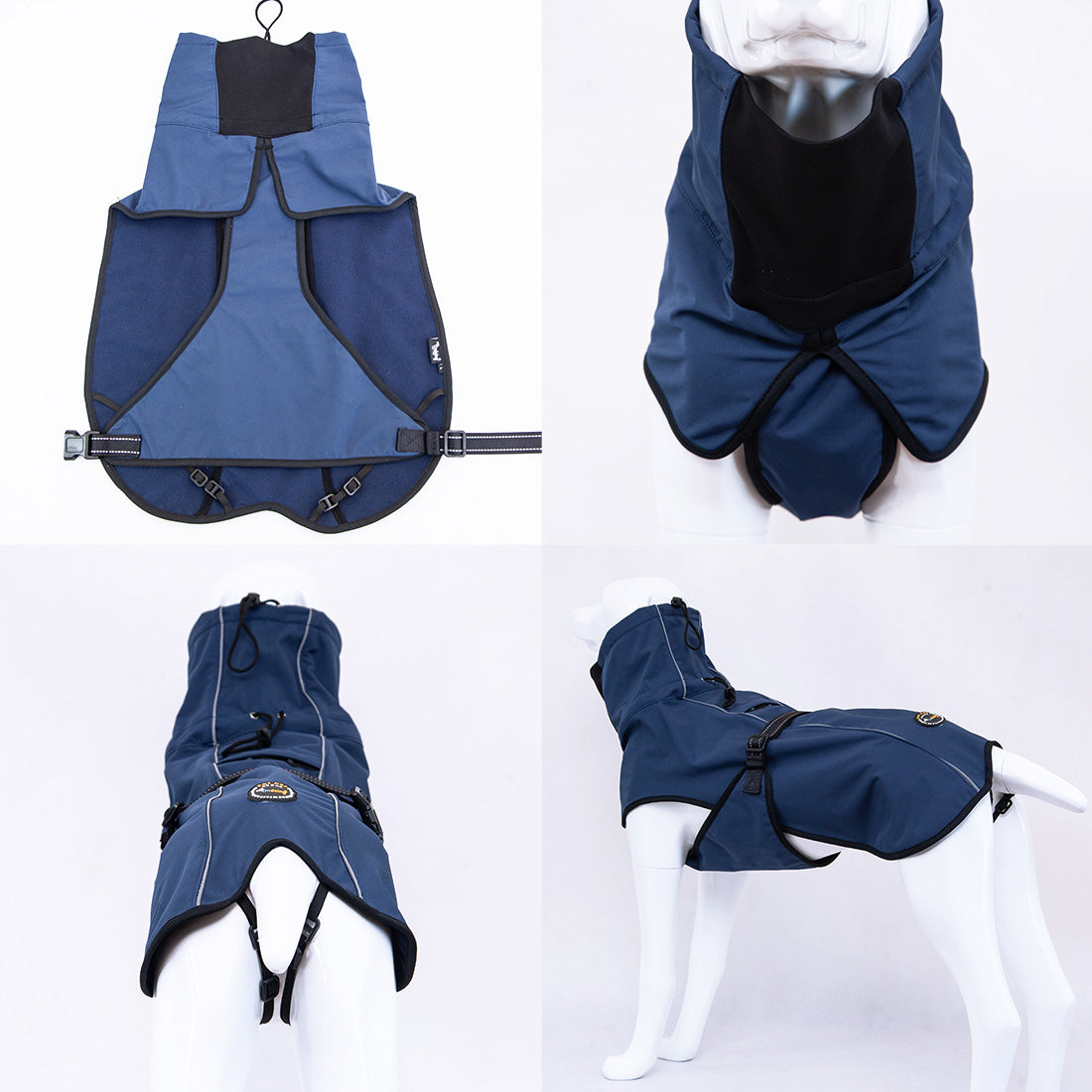 Pet Dog Raincoat Poncho Jacket Windbreaker Waterproof Clothes with Harness Hole-XL-Black Single Layer