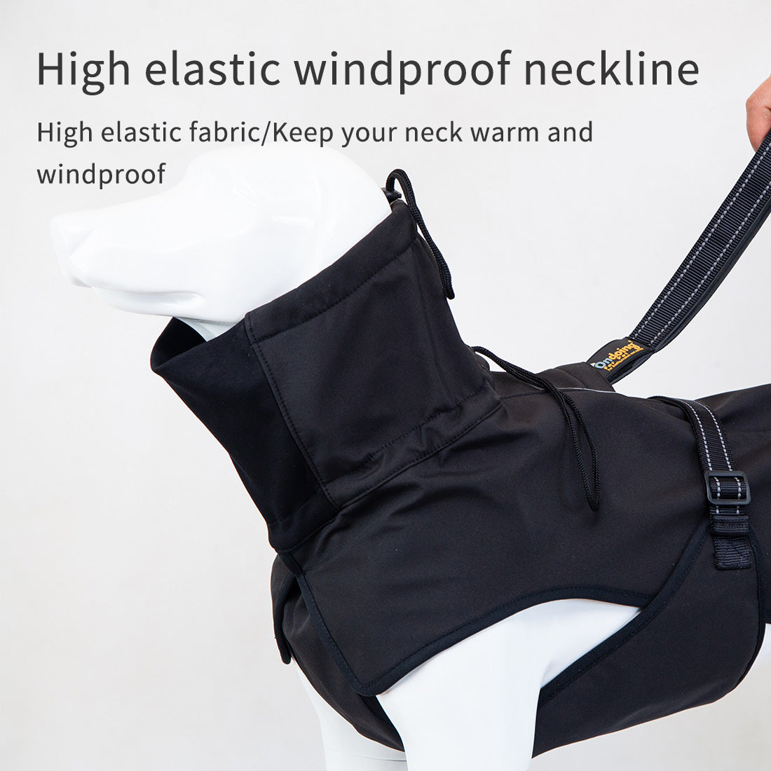 Pet Dog Raincoat Poncho Jacket Windbreaker Waterproof Clothes with Harness Hole-XL-Black Single Layer