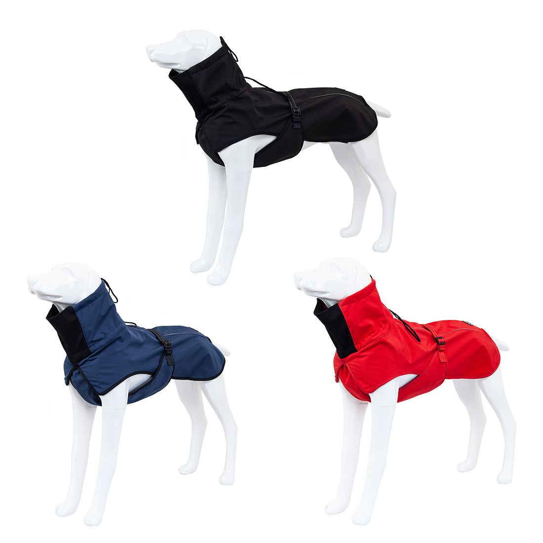 Pet Dog Raincoat Poncho Jacket Windbreaker Waterproof Clothes with Harness Hole-XXL-Black Single Layer