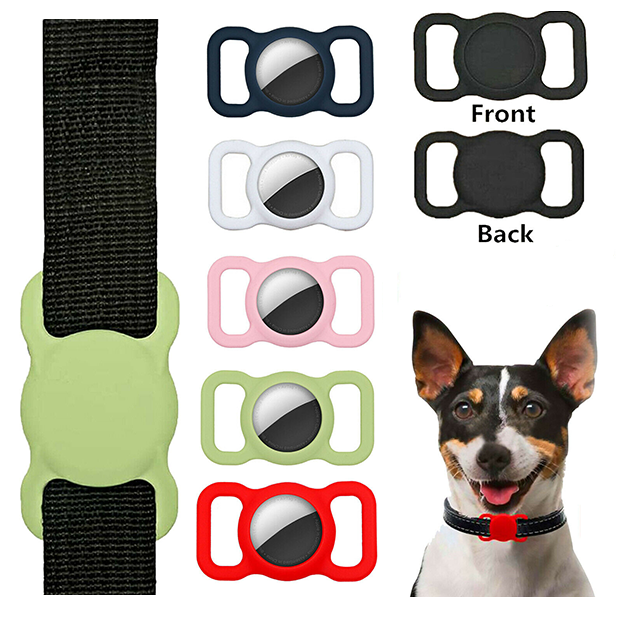 Waterproof Silicone Airtag Pet Collar Case for GPS Tracking