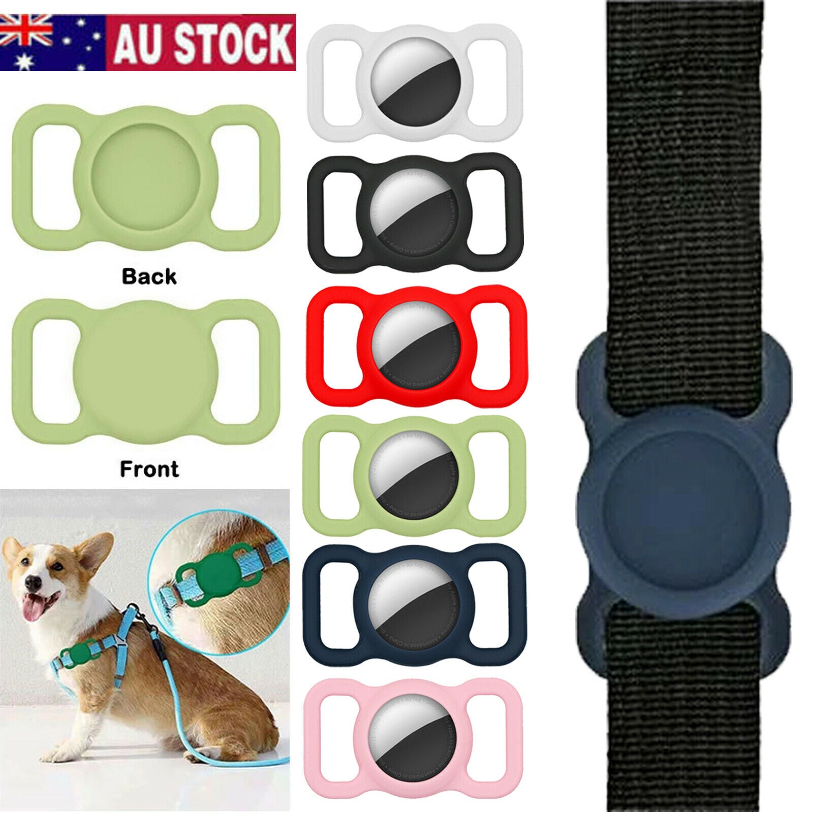 Waterproof Silicone Airtag Pet Collar Case for GPS Tracking