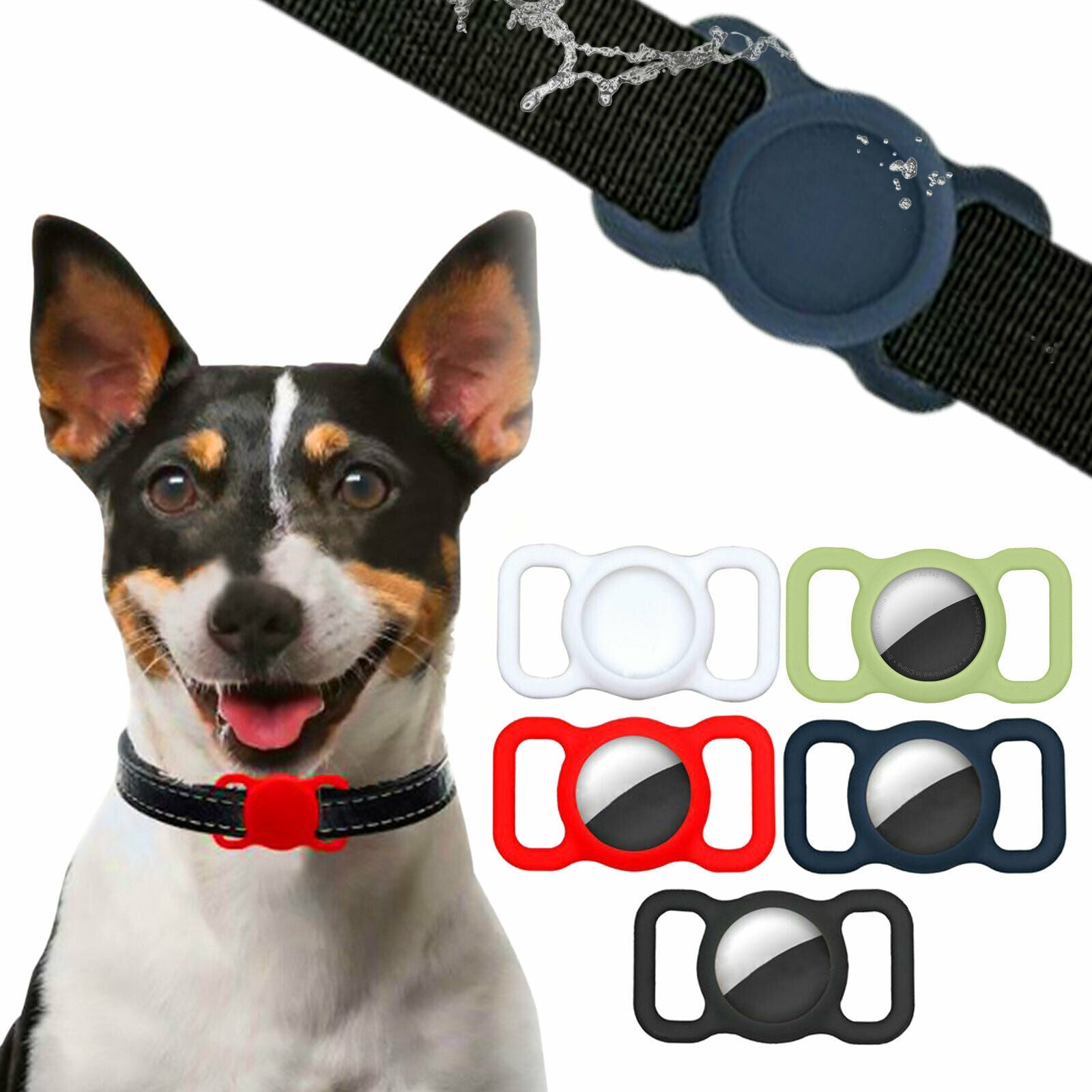 Waterproof Silicone Airtag Pet Collar Case for GPS Tracking