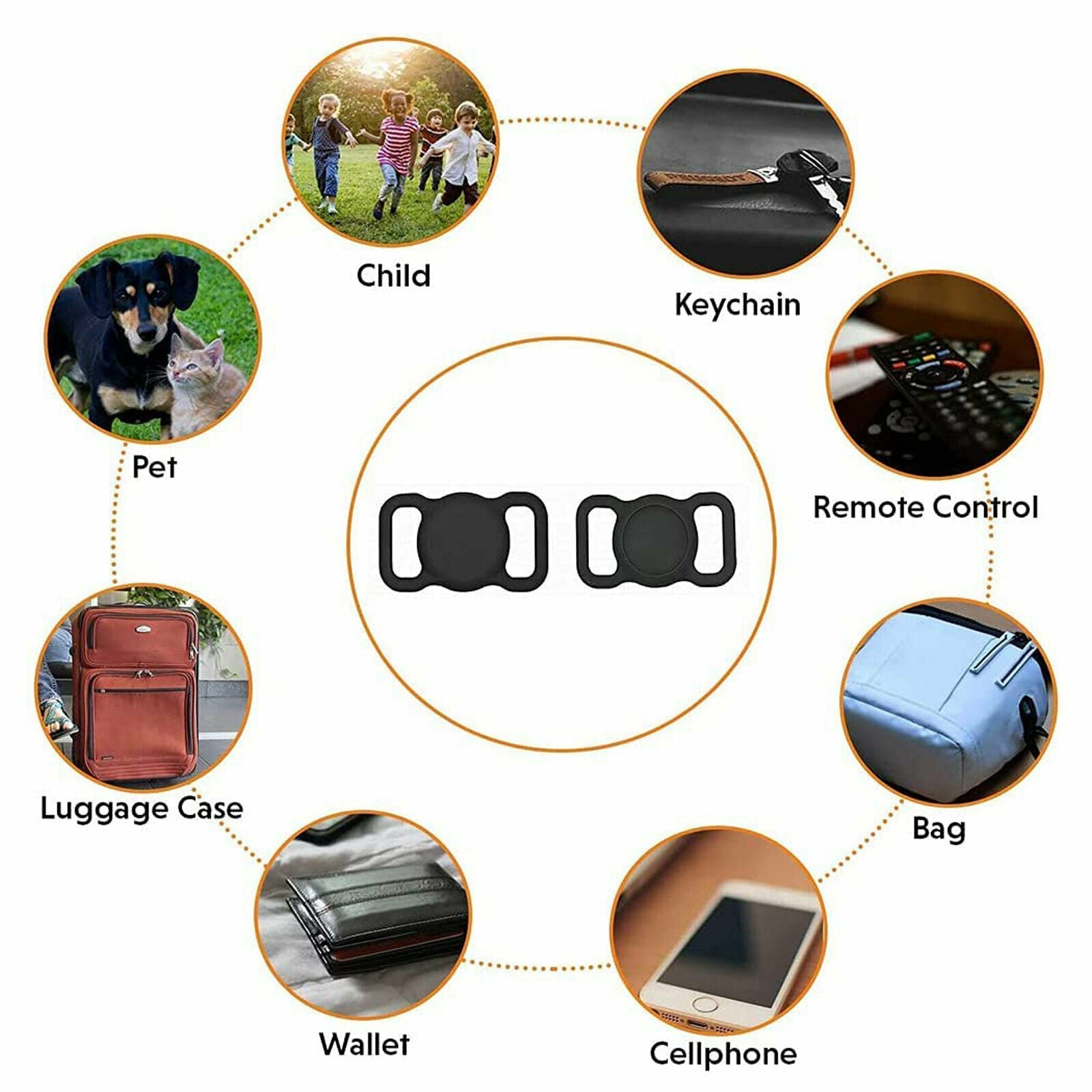 Waterproof Silicone Airtag Pet Collar Case for GPS Tracking