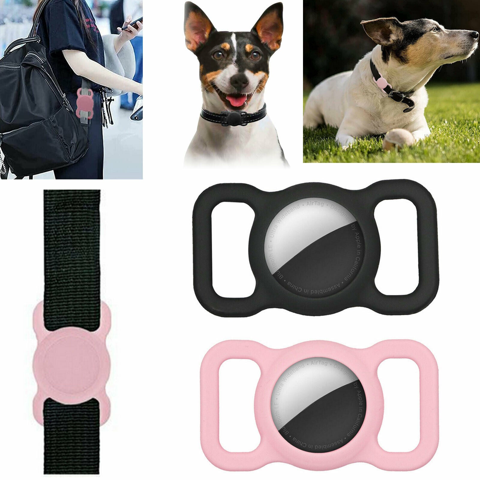 Waterproof Silicone Airtag Pet Collar Case for GPS Tracking