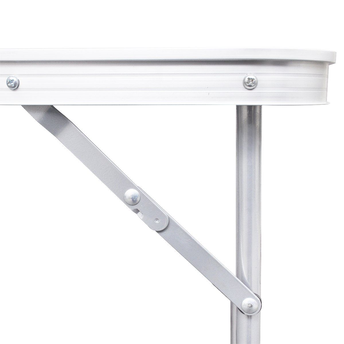 Aluminium Folding Portable Garden Camping Picnic BBQ Table Height Adjustable 120 x 60 cm - white