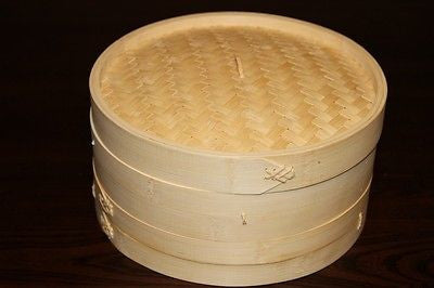 9 Inch Bamboo Steamer Set-2 Steamer Baskets With 1 Lid