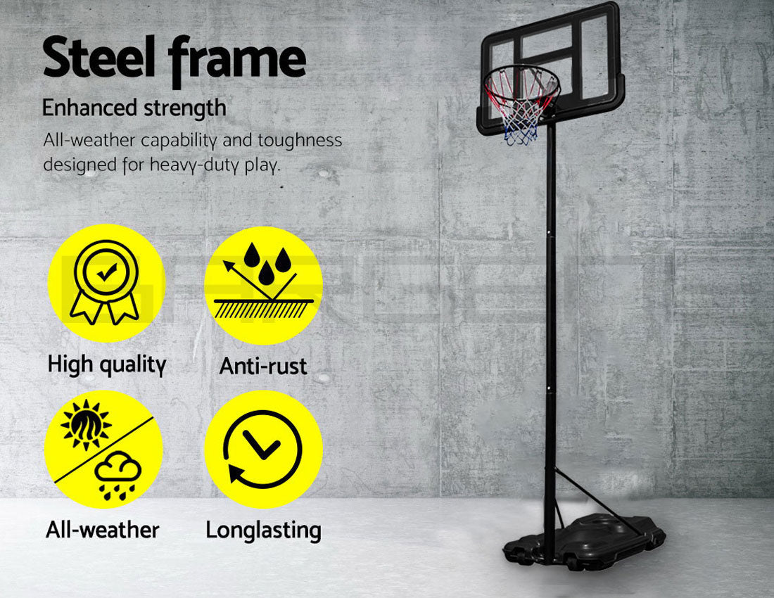 Basketball Hoop Stand System Portable Adjustable Height Ring Backboard Net Rim