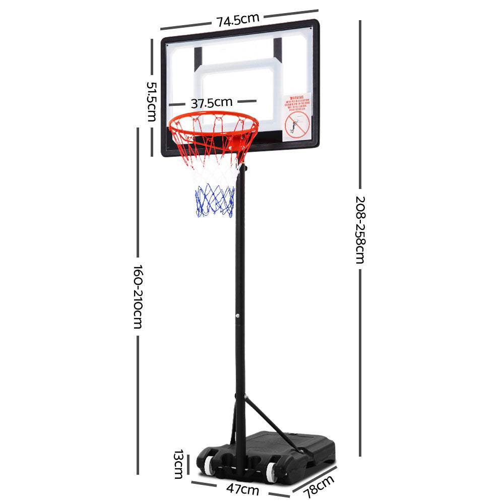 Adjustable Portable Height Kids Basketball Stand System Net Rim Ring Hoop Set