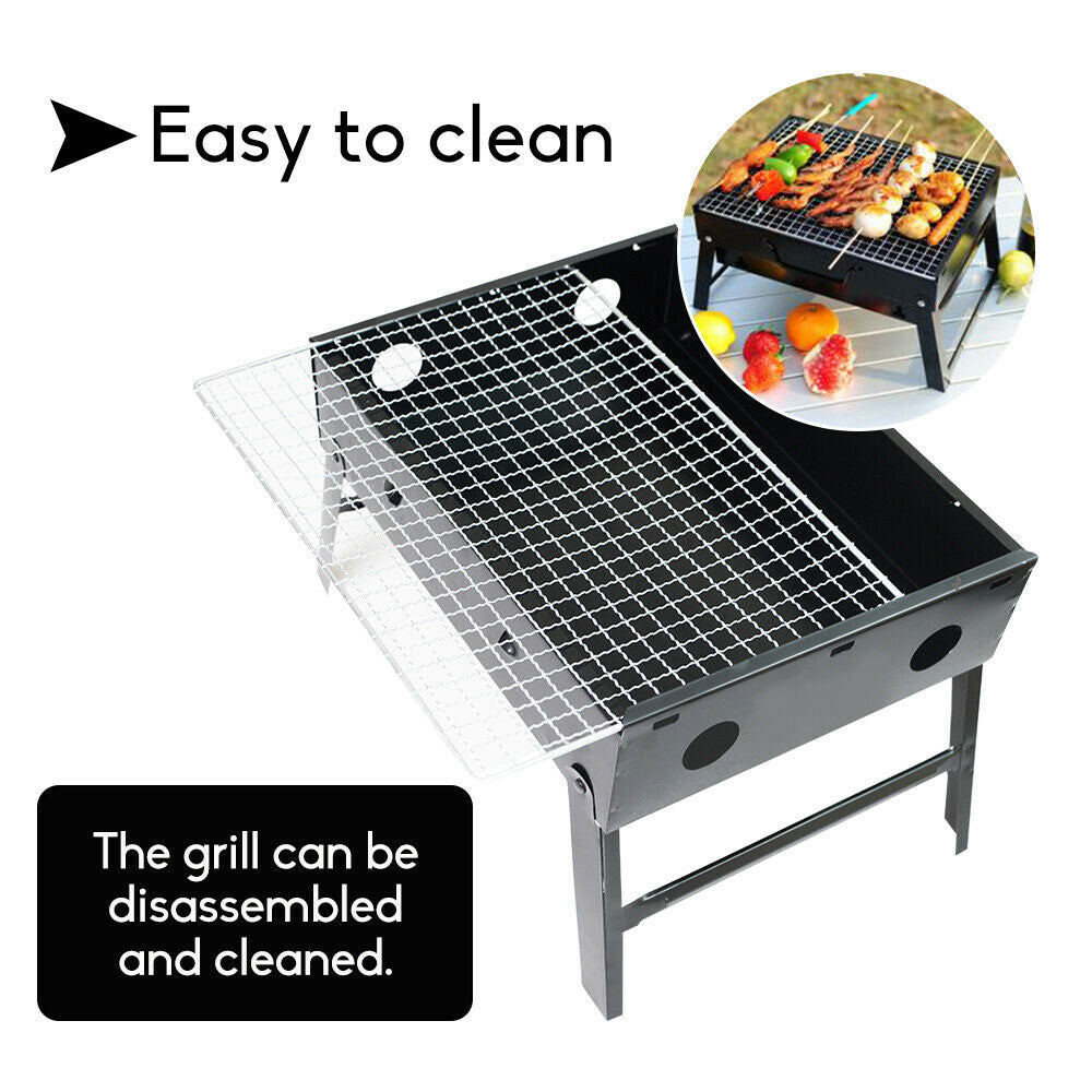 Outdoor Camping Portable & Foldable Charcoal BBQ Grill Hibachi Picnic Barbecue