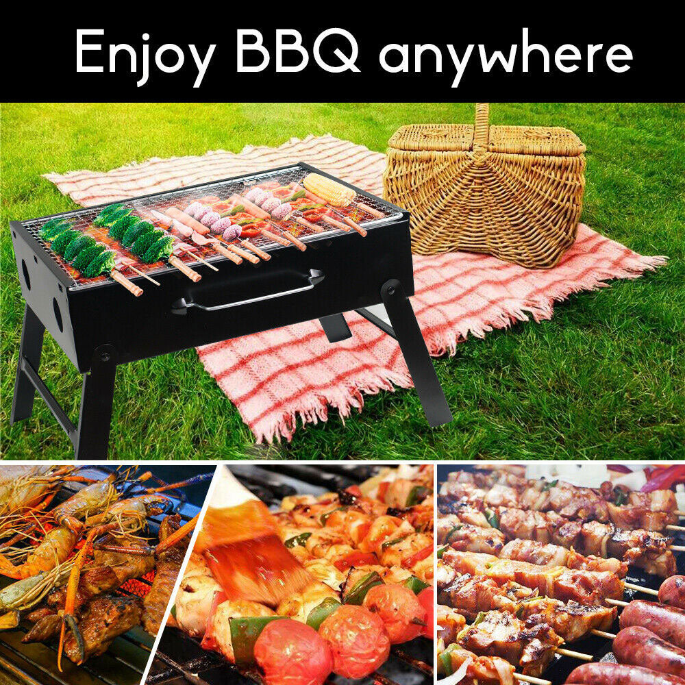 Outdoor Camping Portable & Foldable Charcoal BBQ Grill Hibachi Picnic Barbecue