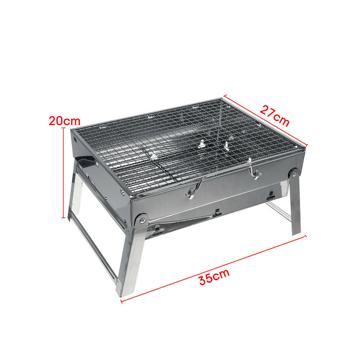 Portable Stainless Steel BBQ Charcoal Wood Outdoor Barbecue Grill Camping Picnic