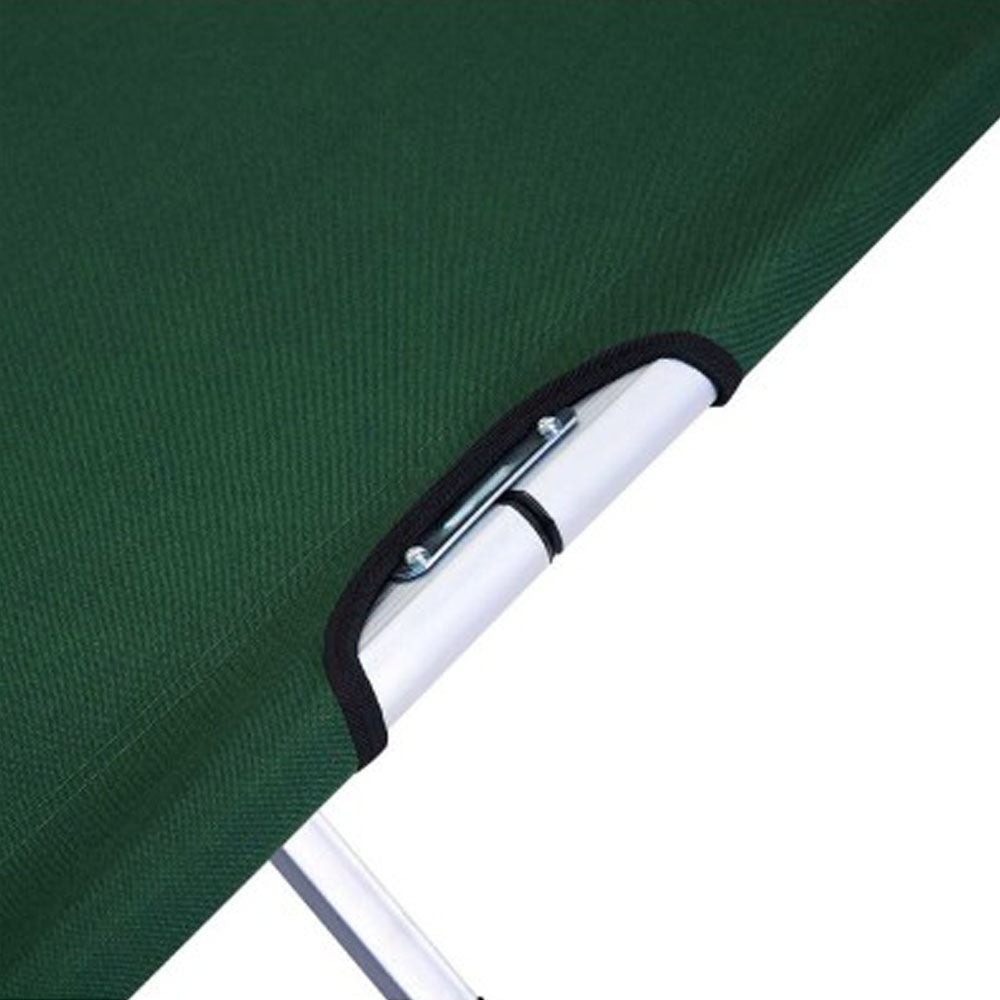 Camping Bed Folding Stretcher Light Weight w/ Carry Bag Camp Portable - green