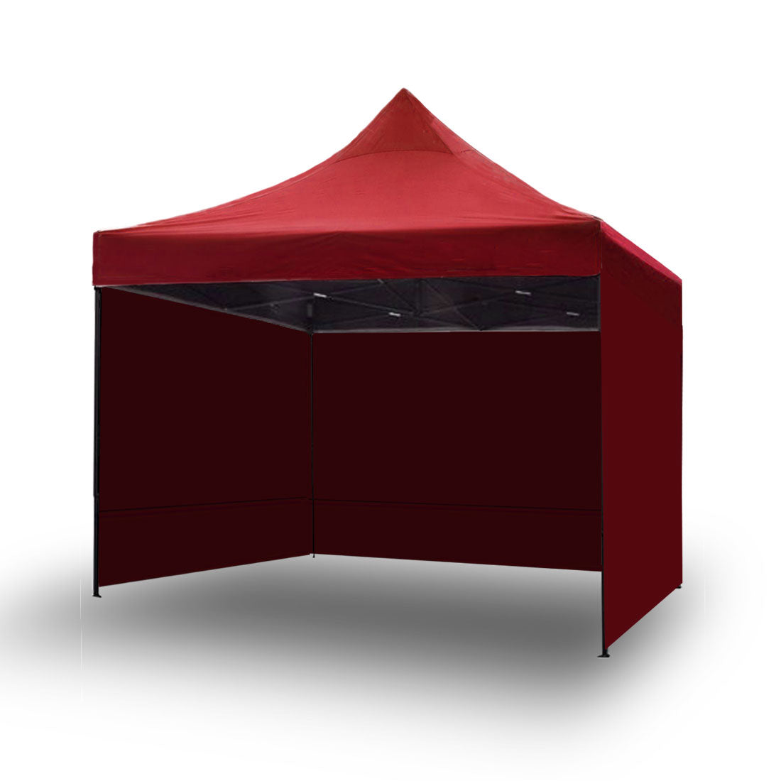 3x3m Pop Up Gazebo Outdoor Tent Folding Marquee Party Camping Market Canopy w/ Side Wall - red