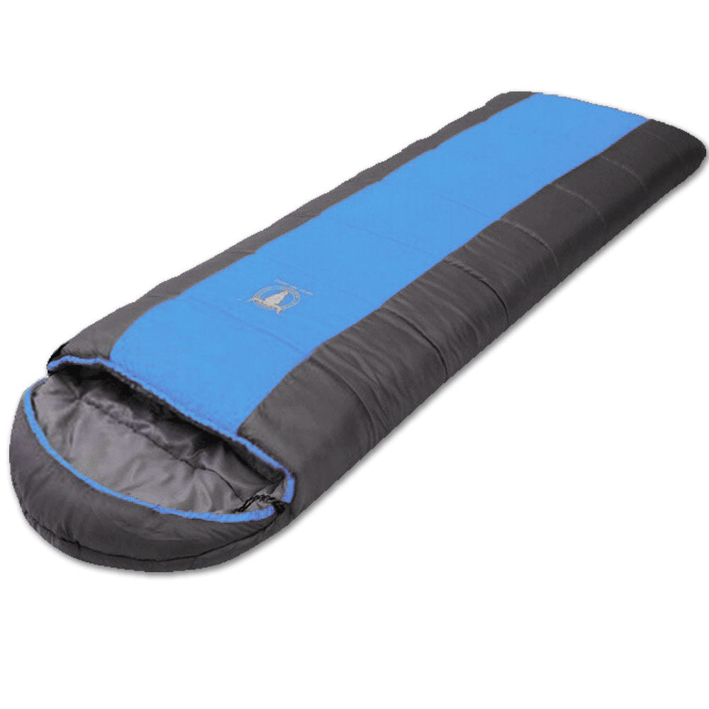 Outdoor Camping Envelope Sleeping Bag Thermal Tent Hiking Winter Single -15C - blue