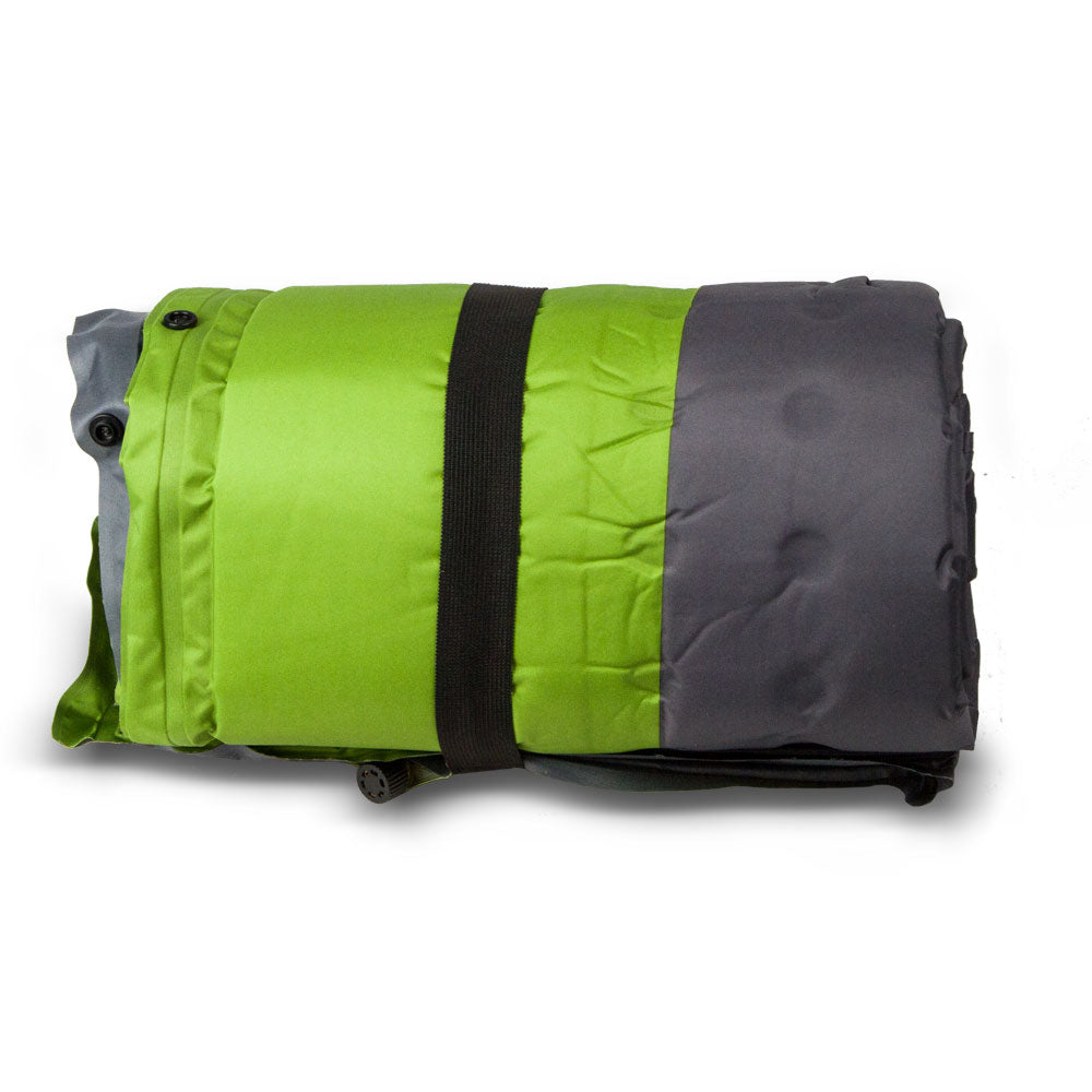 Double Self Inflating Mattress Sleeping Mat Air Bed Camping Camp Hiking Joinable - green