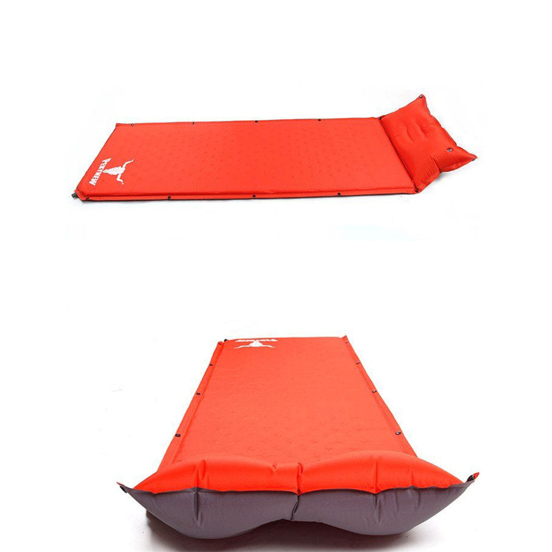 Air Bed Self Inflating Mattress Sleeping Mat Camp Camping Hiking Joinable - red