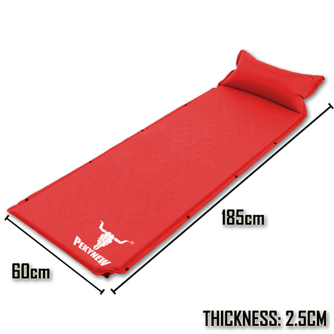 Air Bed Self Inflating Mattress Sleeping Mat Camp Camping Hiking Joinable - red