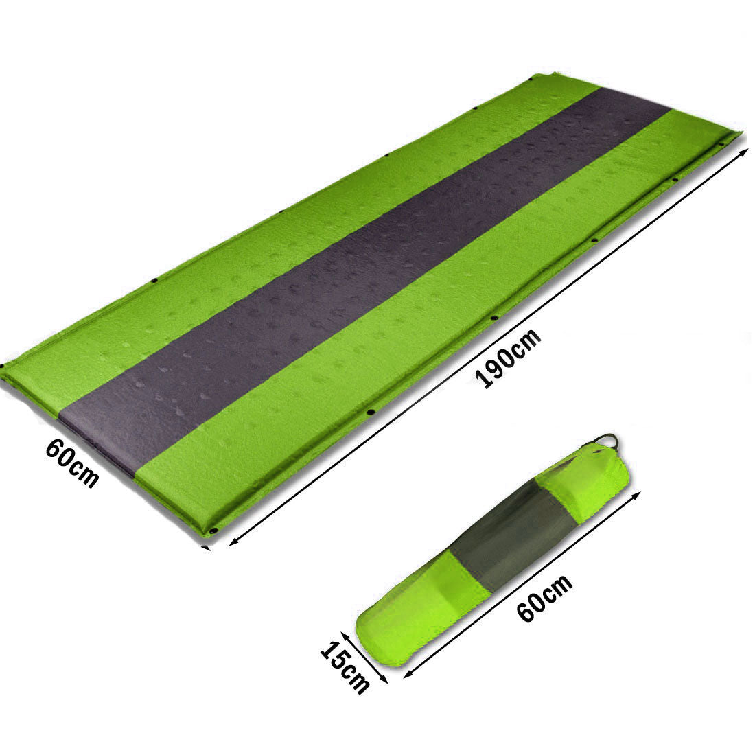 Self Inflating Mattress Sleeping Pad Mat Air Bed Camping Camp Hiking Joinable - green