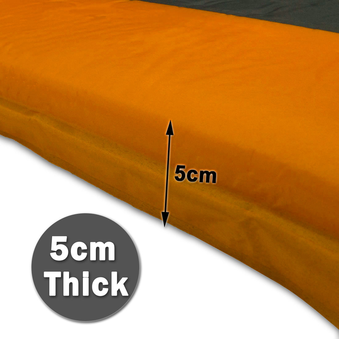 Double Self Inflating Mattress Sleeping Mat Air Bed Camping Hiking Joinable - orange